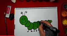 آموزش نقاشی کودکانه/ کرم ابریشم