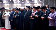 حضور رئیسی در نماز جماعت مسجد استقلال