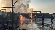 آتش سوزی یک واحد تولیدی در ضیاء آباد استان قزوین