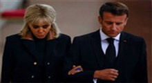 پوشش خبرساز امانوئل مکرون در مراسم تشییع جنازه و تدفین ملکه الیزابت