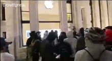 تخریب فروشگاه اپل در واشنگتن توسط معترضین به قتل جرج فلوید