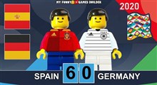 شبیه سازی دیدار فوتبال اسپانیا - آلمان با عروسک لگو