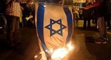 آتش زدن پرچم اسرائیل در چهارشنبه‌ سوری مشهد