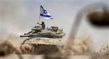 لحظه خروج تانک‌های منهدم شده اسرائیل از غزه