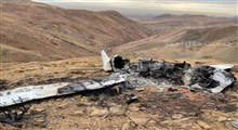 بقایای هواپیمای آموزشی سانحه دیده در ارتفاعات ساوجبلاغ
