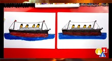 آموزش نقاشی به کودکان | کشتی تایتانیک