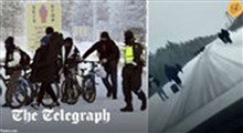 حرکت پناهجویان با پای پیاده و دوچرخه به مرز روسیه و فنلاند