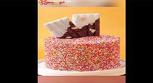 کیک|طرز تهیه کیک رنگین کمانی شکلاتی