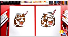 آموزش نقاشی به کودکان | پاکت شیر شکلات کودکانه