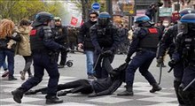 ماله‌کشی خشونت و سرکوب پلیس فرانسه به سبک اینترنشنال