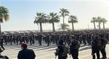 رژه یگان‌های ویژه حشدالشعبی در پایگاه سابق منافقین