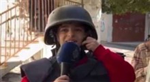 لباس خبرنگاری بر تن کودک فلسطینی