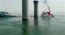 اولین تصاویر از لحظه غرق شدن کشتی ایرانی بهبهان در سواحل عراق