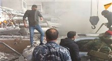 ساختمان هدف قرار گرفته در المزه سوریه