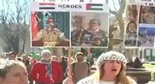 تصاویر سخنگویان القسام و ارتش یمن در دستان تظاهرات کننده اسپانیایی