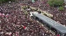 سیل جمعیت در تشییع پیکر شهید جمهور در مشهد