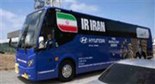ورود اتوبوس تیم ملی فوتبال ایران به اقامتگاه خود در شهر لس آنجلس تحت تدابیر ویژه امنیتی