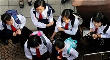 تصاویری از اجرای تدابیر پیشگیرانه برای دانش آموزان چینی