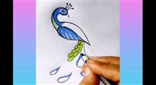 نقاشی یک طاووس زیبا