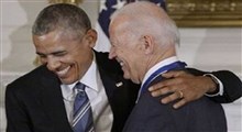 شوخی اوباما با بایدن در کاخ سفید