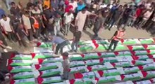 تشییع پیکر ۱۰۰ شهید در غزه