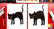 آموزش نقاشی به کودکان | شبح گربه سیاه