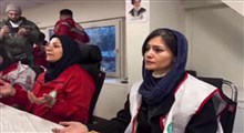 خانم بازیگر شعار مرگ بر آمریکا و اسرائیل سر داد