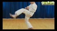 ضربه پا به جلو و مشت به هدف میانی