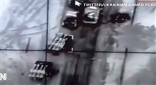 حمله پهپادی نیروهای اوکراینی به خودروهای زرهی روسیه
