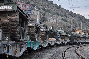 ترکیه تانک‌ها و خودروهای نظامی خود را به مرز سوریه اعزام کرد