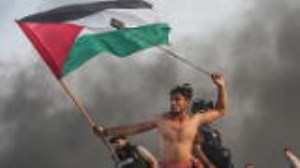 تصویری از یک معترض فلسطینی در غزه که در شبکه‌های اینترنتی دست‌به‌دست می‌شود