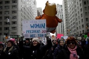 زنان آمریکایی برای سومین سال پی‌در‌پی علیه ترامپ تظاهرات کردند