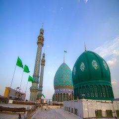 گنبد و گلدسته مسجد مقدس جمکران