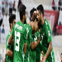 شادی بازیکنان عراق پس از گلزنی