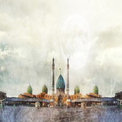 نمایی زیبا از مسجد جمکران
