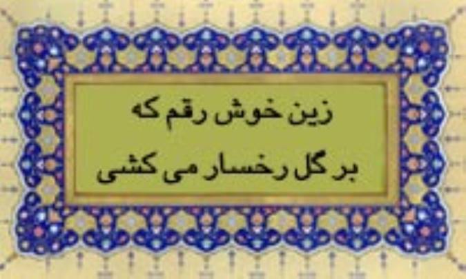 زین خوش رقم که بر گل رخسار می کشی