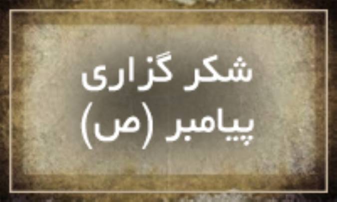 شكرگزاری پیامبر