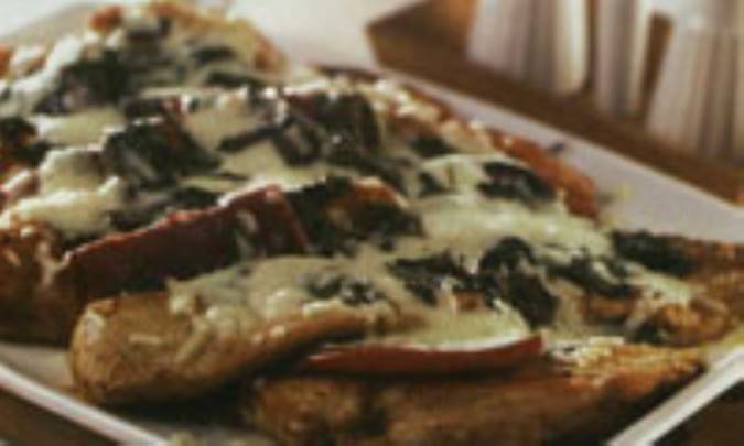 خوراك مرغ با ژامبون و پنير