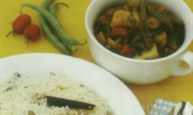 برنج و خورش هندي