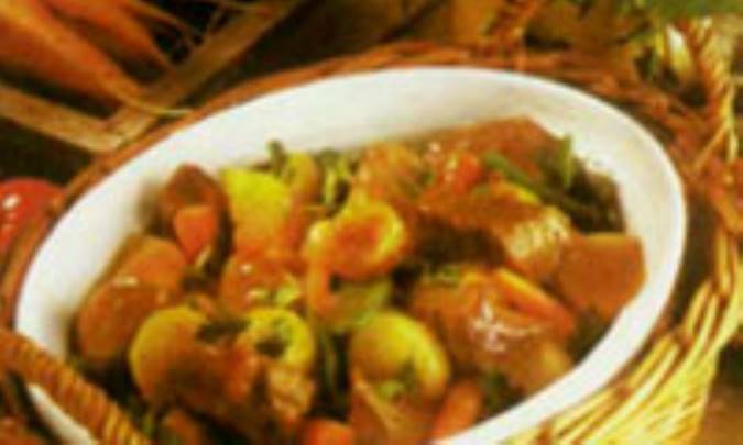 خوراک گوشت با سبزيجات