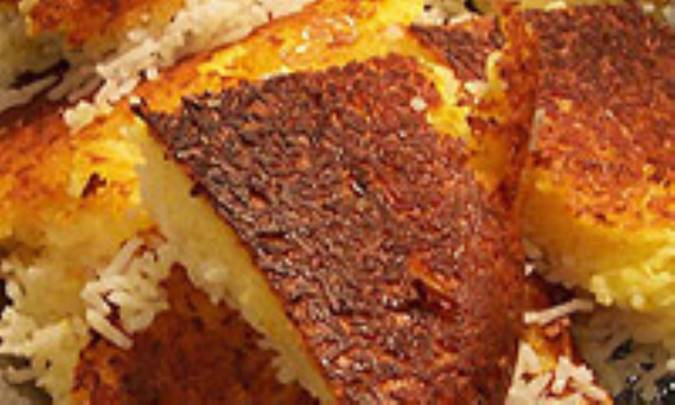 ته چين مرغ و بادنجان