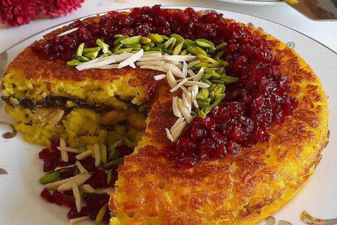 دستور پخت ته چین مرغ و اسفناج