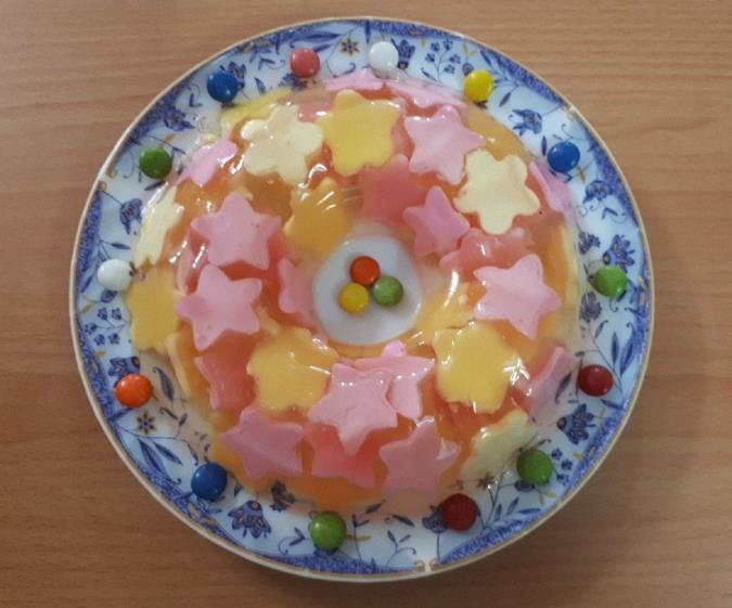 طرز تهیه حلوای انبه، مشکوفی دارچینی و ژله خرده شیشه