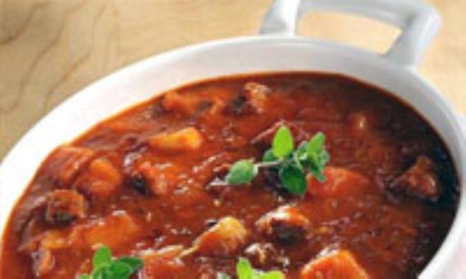 خورش گوشت و بادام زميني
