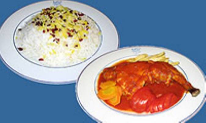پلوي مرغ و سبزيجات