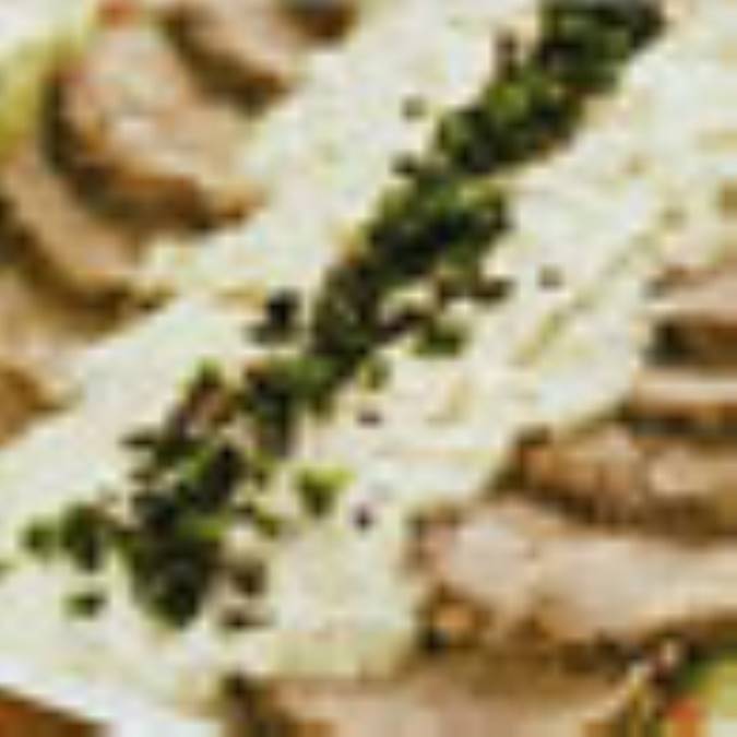 خوراك گوشت با سس ماهي تن