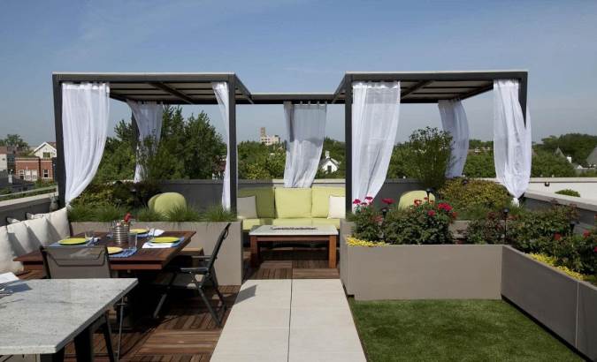 ساختن باغچه بر روی پشت بام