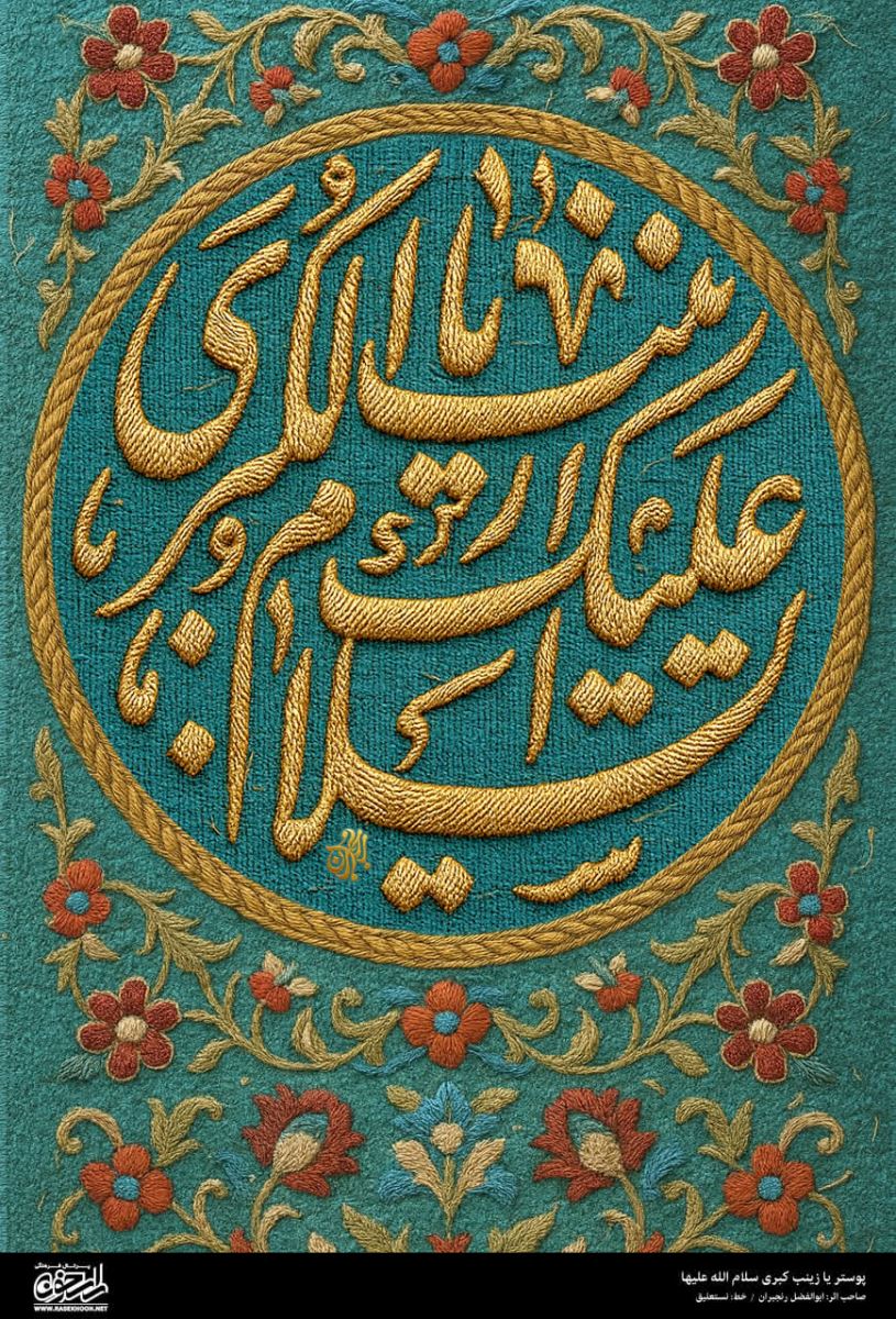 پوستر حضرت زینب(س) به سبک رو دوزی