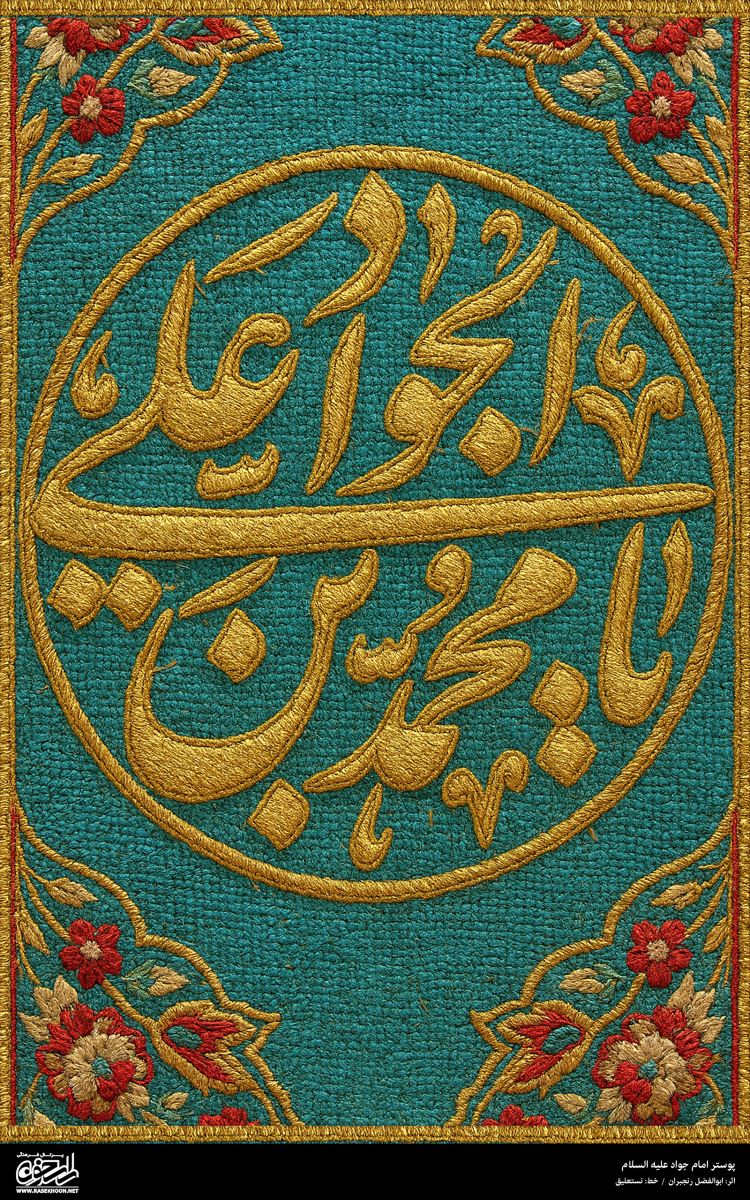پوستر امام جواد(ع) به سبک رو دوزی