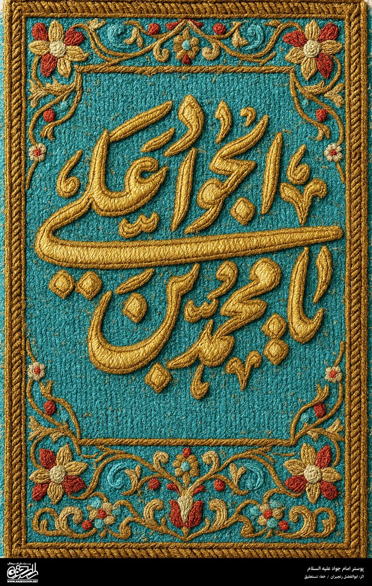 پوستر امام جواد(ع) به سبک رو دوزی